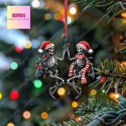 Personalized Dancing Skeleton Couple Acrylic Christmas Ornament - thumbnail 4