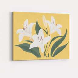 Delicate Ivory Lily Blossom Botanical Floral Art Canvas Wall Print Decor Picture Ready To Hang - thumbnail 4
