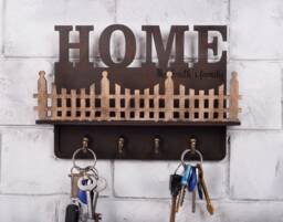 Personalized Wood Key Hanger For Wall, Entryway Organizer - thumbnail 1