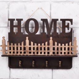 Personalized Wood Key Hanger For Wall, Entryway Organizer - thumbnail 2