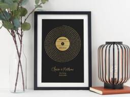 Personalised Metallic Foil Song Lyrics Print - Anniversary Gift Custom First Dance Wedding Wall Art Gold Or Silver Va235 - thumbnail 1