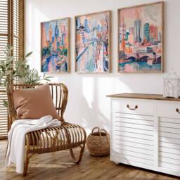 Set Of 3 Melbourne Poster Set, Australian Travel Prints, Australia Art, Decor, Oceania Wall Art - thumbnail 4