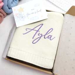 Personalised Baby Blanket With Name Embroidered For Newborn Gift Card Included, Baby, Newborn Gifts - thumbnail 3