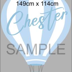 Hot Air Balloon Nursery Boys Wall Sticker Personalised Decor Pastel Baby Blue Art Bedroom Decal - thumbnail 2