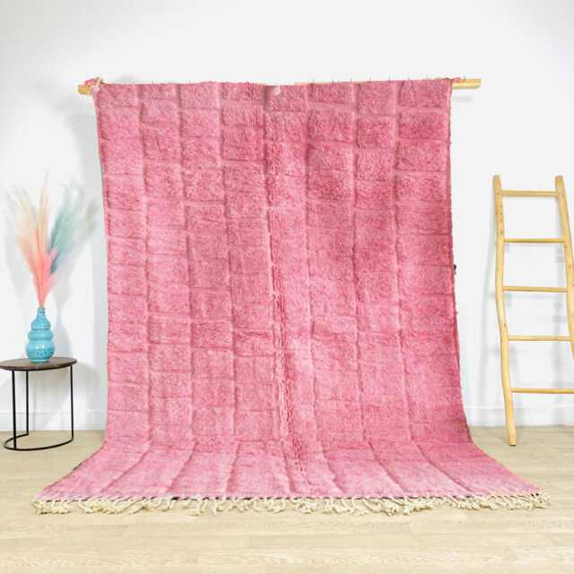 Handtufted Pink Moroccan Rug, Shag Custom Made Carpet, Large Area Berber Rug - image 1