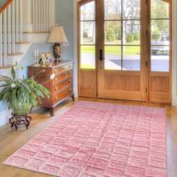 Handtufted Pink Moroccan Rug, Shag Custom Made Carpet, Large Area Berber Rug - thumbnail 2