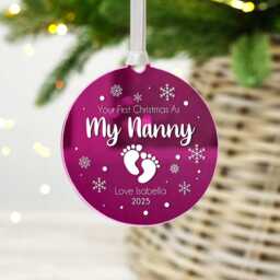 Personalised Nanny First Christmas Bauble Mirror Acrylic Keepsake - thumbnail 4