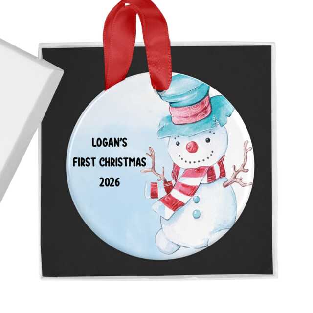 Baby's First Christmas 2026 Bauble, 1st Ornament, Personalised Decoration, Baby Xmas Keepsake, Gift, New - image 1