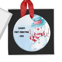 Baby's First Christmas 2026 Bauble, 1st Ornament, Personalised Decoration, Baby Xmas Keepsake, Gift, New - thumbnail 1