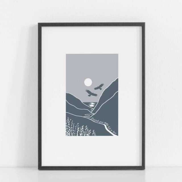 Print Cariad Pur Sydd Fel Y Dur, Cymraeg, Snowdonia, Eryri, Pen Pass, Welsh Print, Gifts, Wedding Gift, Anrheg Priodas
