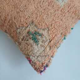 Moroccan Wool Cushion Cover, Handmade Berber Pillow, Multicoloured Vintage Rug Cushion, Tribal Throw 20''x20''/50x50 cm - thumbnail 3