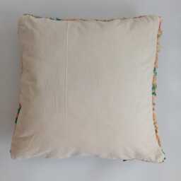 Moroccan Wool Cushion Cover, Handmade Berber Pillow, Multicoloured Vintage Rug Cushion, Tribal Throw 20''x20''/50x50 cm - thumbnail 4