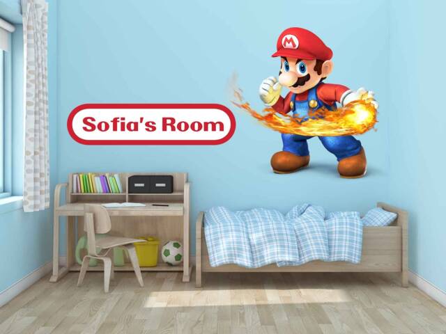 Super Mario Decals, Game Room, Vintage Nintendo Wall Designs, Murals, Art, Luigi - image 1