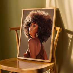 Afrocentric Woman Portrait Print Brown, Gold, & Beige Art - Poster Only - thumbnail 3