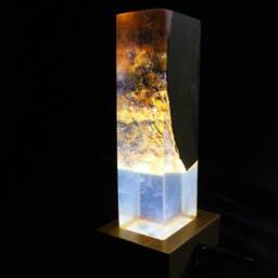 Olive Wood Resin Lamp, Warm White Led Night Light - thumbnail 2