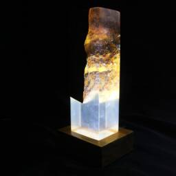 Olive Wood Resin Lamp, Warm White Led Night Light - thumbnail 3