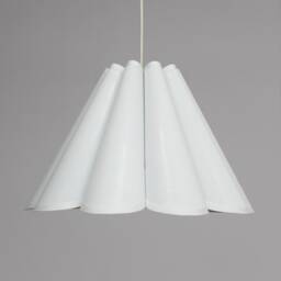 Handmade Pleated Pendant Lighting White Fabric & Acrylic - thumbnail 3
