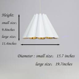 Handmade Pleated Pendant Lighting White Fabric & Acrylic - thumbnail 2