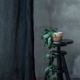 Dark Gray Sheer Linen Curtains, Very Light Curtain in Graphite - thumbnail 4