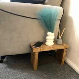Compact Wooden Side Table - End & Organizer Plant Stand & Office Handmade in UK Free Delivery - thumbnail 2