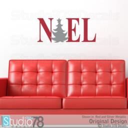 Noel Christmas Tree Vinyl Wall Decal - Holiday Decoration - 9 X 22 - thumbnail 2