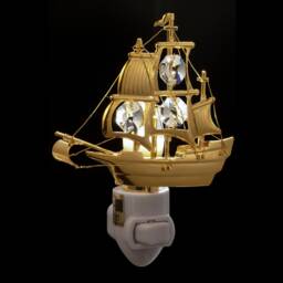 24K Gold Plated Mayflower Handcrafted Luxury Night Light Decorated Swarovski Crystals Bedroom Bathroom Kids Room Kitchen Gift Premium Decor - thumbnail 2