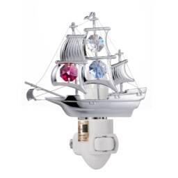 24K Gold Plated Mayflower Handcrafted Luxury Night Light Decorated Swarovski Crystals Bedroom Bathroom Kids Room Kitchen Gift Premium Decor - thumbnail 3