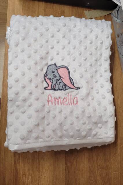 Personalised Dumbo Baby Blanket & Teddy Gift Set Embroidered Plush Toy - image 1