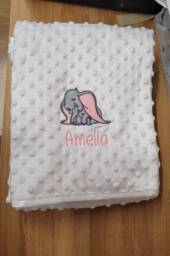 Personalised Dumbo Baby Blanket & Teddy Gift Set Embroidered Plush Toy - thumbnail 1