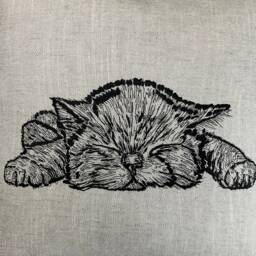 Embroidered Cat Cushion Cover, Pillow Cover For Bed - Sofa Chair 18 - thumbnail 3