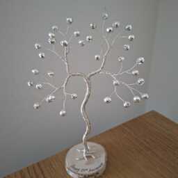Personalised Silver Anniversary Tree, Handmade 25Th Wedding Gift - thumbnail 4