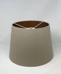 Taupe Brown Textured 100% Linen Brushed Copper Tapered Empire Lampshade