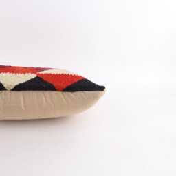 Handwoven Kilim Pillow Cover Vintage Turkish Wool Lumbar - 12x20 - thumbnail 4