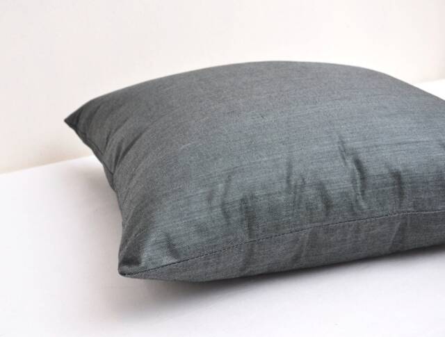 Black Ikat Pillow Cover, Handmade Organic Cotton Cushion - image 1