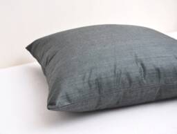 Black Ikat Pillow Cover, Handmade Organic Cotton Cushion - thumbnail 1