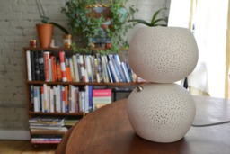 Handmade Ceramic Table Lamp - Organic Modern Minimalist Bedside Light, Touch Dimmer Led - thumbnail 1
