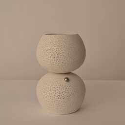 Handmade Ceramic Table Lamp - Organic Modern Minimalist Bedside Light, Touch Dimmer Led - thumbnail 4