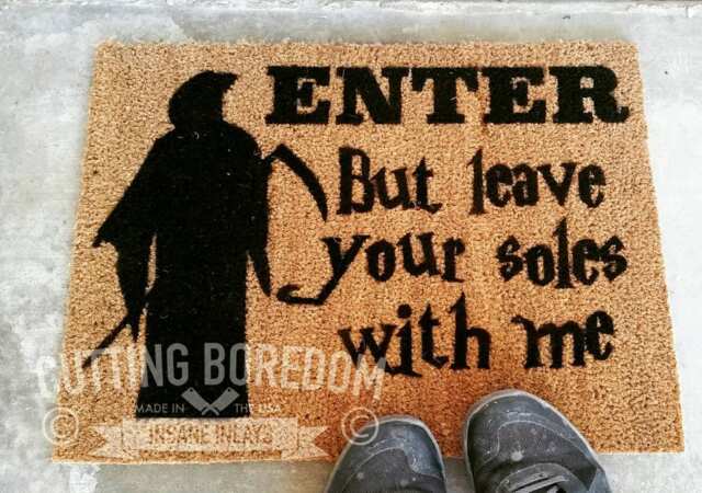 Grim Reaper Leave Your Soles Funny Halloween Doormat Trick Or Treat, Wipe Feet - image 1
