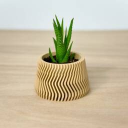 Aztec Succulent Pots Set - 3x - Aesthetic Lightweight Planters Cute Beige Plant With Drainage Indoor Cactus Gift - thumbnail 3