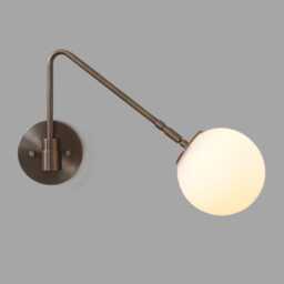 Mid-Century Modern Globe Wall Sconce - Adjustable Arm Lamp Lighting - thumbnail 1