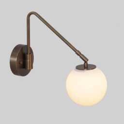 Mid-Century Modern Globe Wall Sconce - Adjustable Arm Lamp Lighting - thumbnail 2