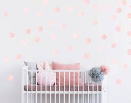 Pink Watercolor Polka Dot Wall Decals - Nursery Decor - thumbnail 1
