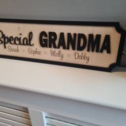 Special Grandparent - Street Sign 3D Look Personalised Wall Mount New Style Decor Gift Upto 12 Names Laser Cut Home - thumbnail 3