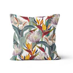 Floral Leaves Print Pillow Cover/Living Room Top/Modern Cushion Cover/Handmade Decorative Accessory/Home Decoration - thumbnail 4