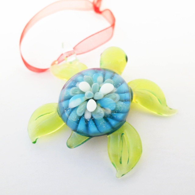 Glass Turtle Christmas Tree Ornament, Figurine - image 1
