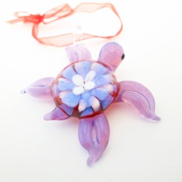 Glass Turtle Christmas Tree Ornament, Figurine - thumbnail 2