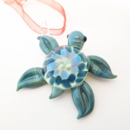 Glass Turtle Christmas Tree Ornament, Figurine - thumbnail 3