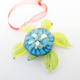 Glass Turtle Christmas Tree Ornament, Figurine - thumbnail 1