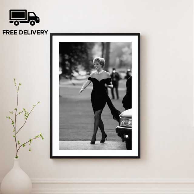 Vintage Princess Diana Print, Lady Of Wales Poster, Fine Art Photography Wall Art, Museum Quality Classic Black & White Print - image 1