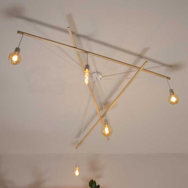 Minimalist Wooden Pendant Light - Modern Designer Ceiling For Living Room 5 Fixture - image 1
